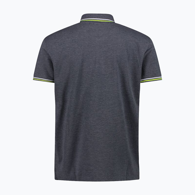 Pánska polo tričko CMP 34D5987 black/blue 2